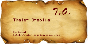 Thaler Orsolya névjegykártya